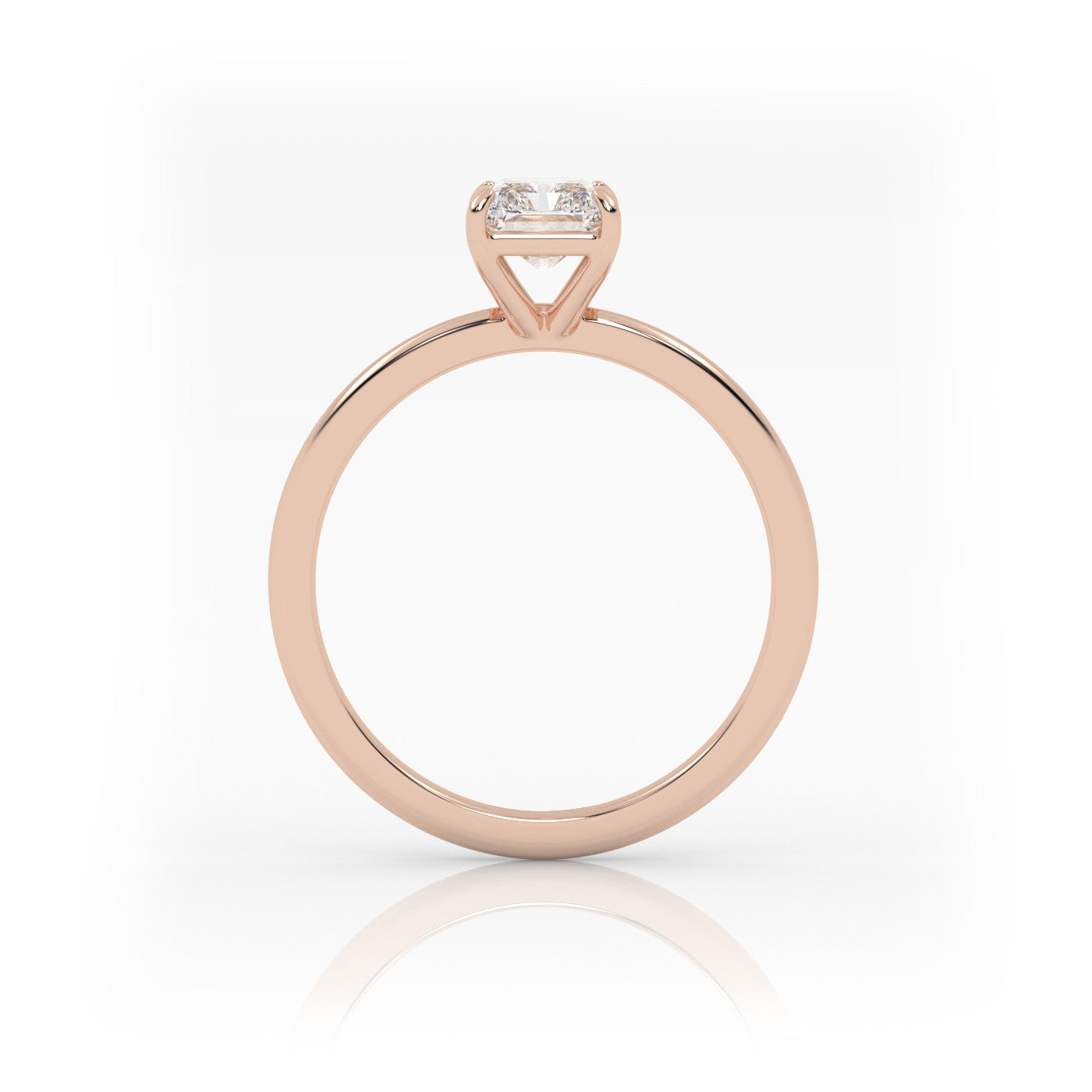 Pierścionek Zaręczynowy Solitarny z Różowego Złota 18k z Diamentem o Szlifie Radiant