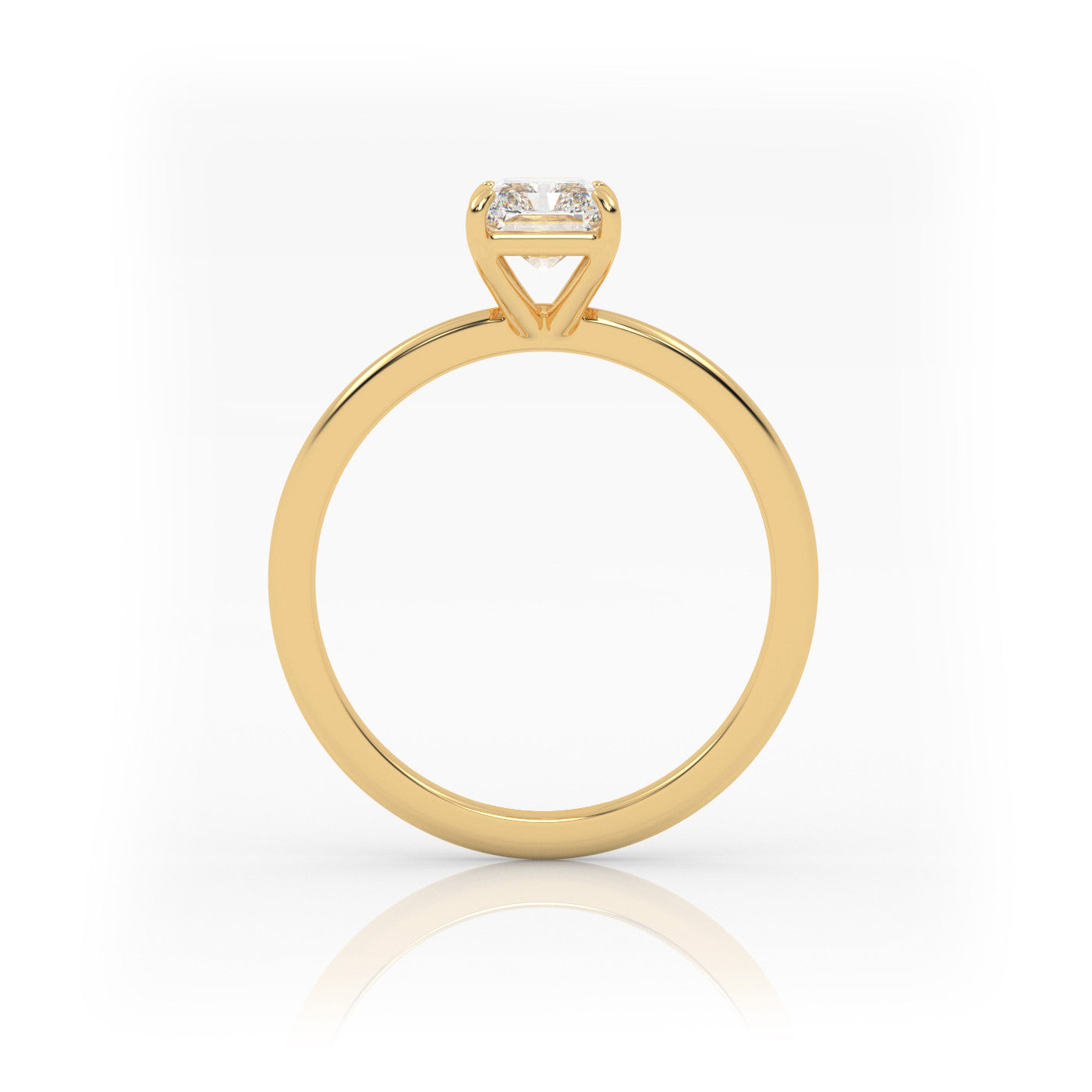 Pierścionek Zaręczynowy Solitarny z Żółtego Złota 18k z Diamentem o Szlifie Radiant