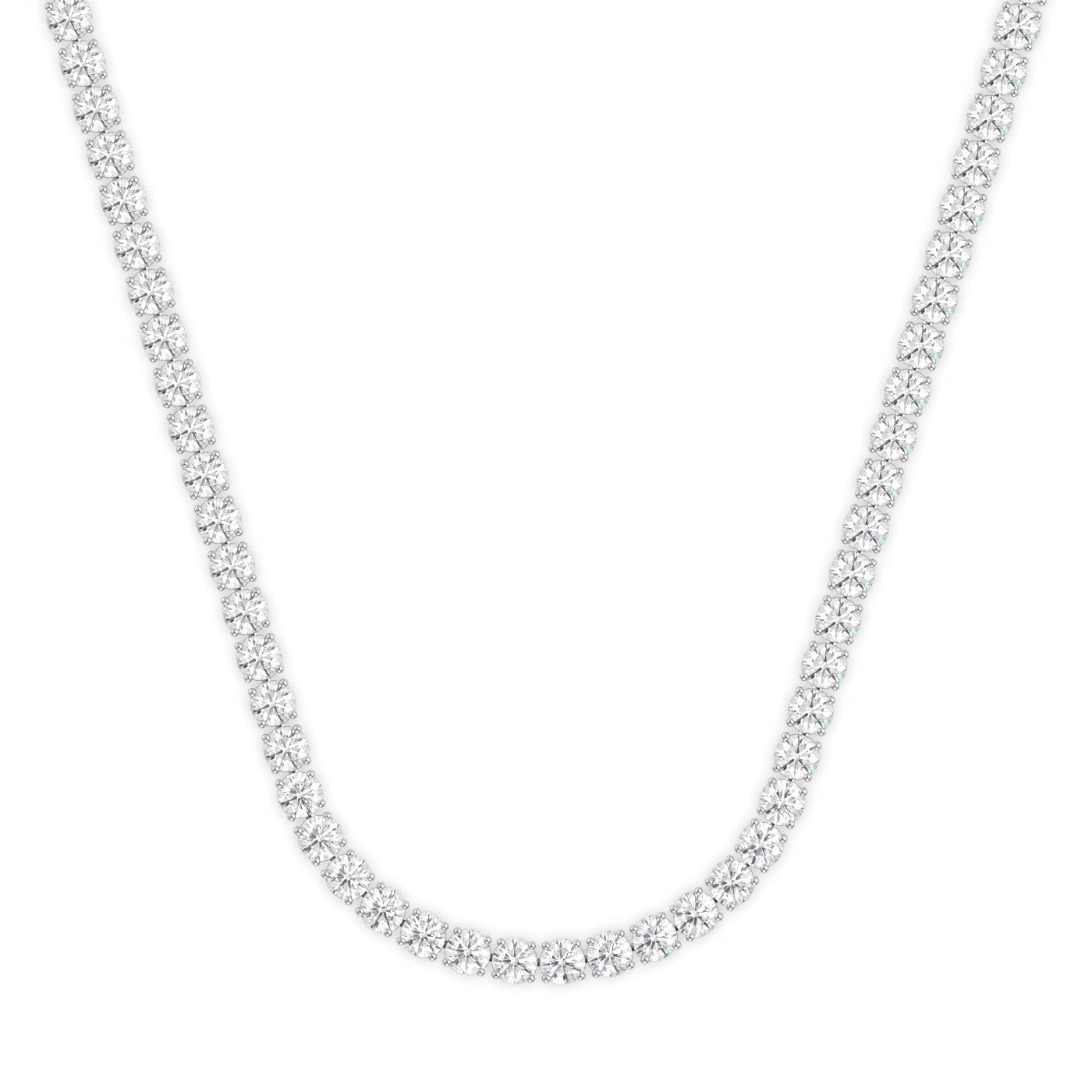 Naszyjnik Tenisowy z Białego Złota 18k z Okrągłymi Diamentami o Średnicy 2.5 mm