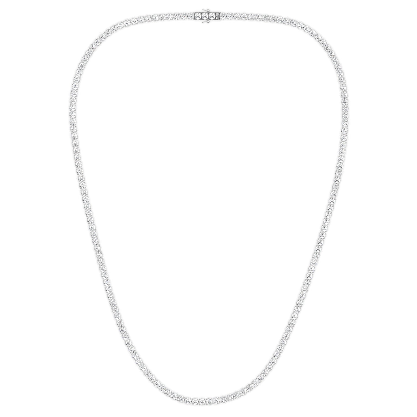Naszyjnik Tenisowy z Białego Złota 18k z Okrągłymi Diamentami o Średnicy 2.5 mm