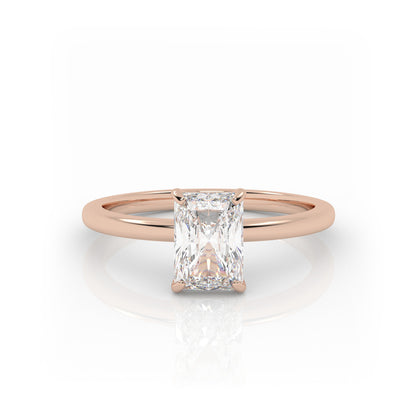 Pierścionek Zaręczynowy Solitarny z Różowego Złota 18k z Diamentem o Szlifie Radiant